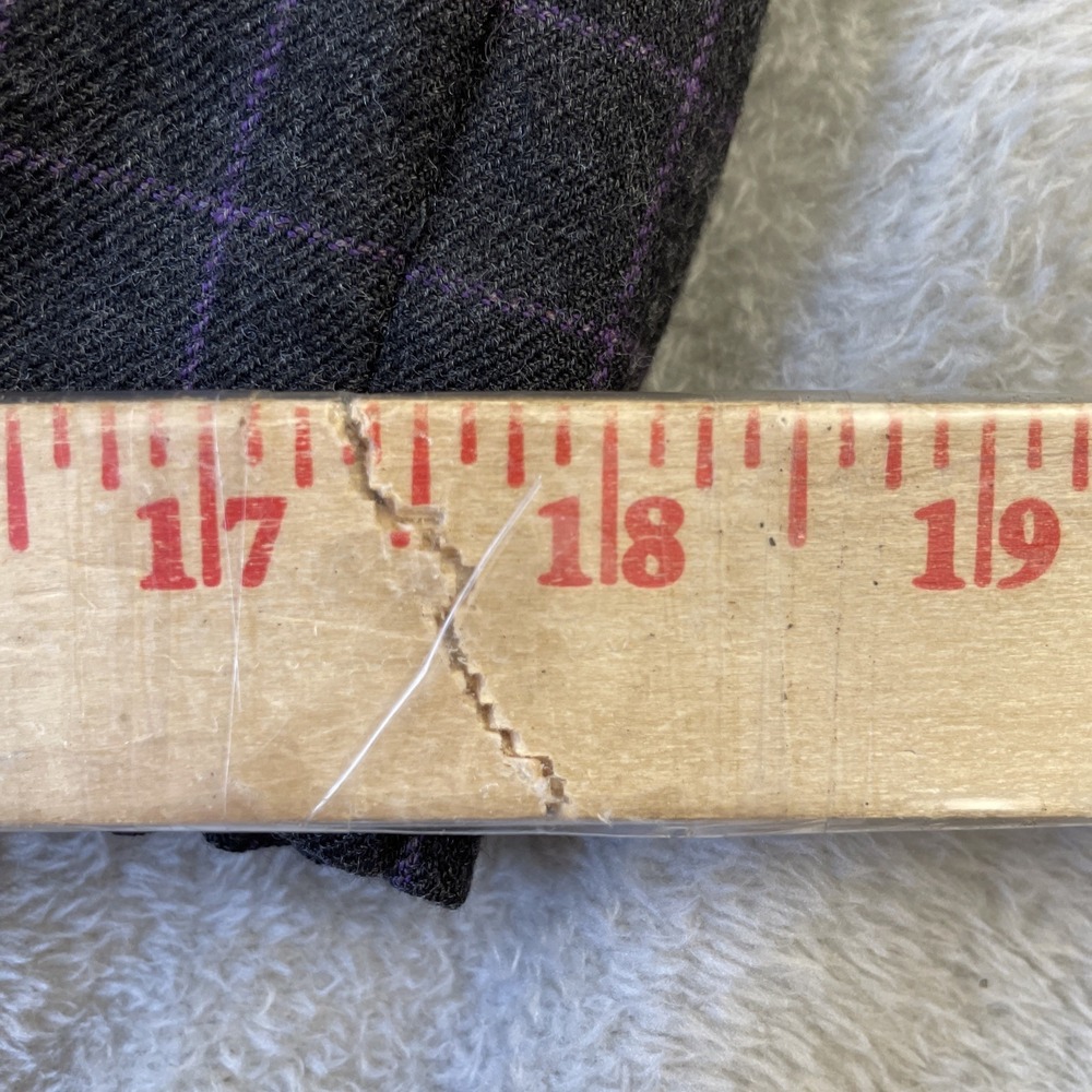 Talbots Petites Womens Dress Pants Charcoal Purple Plaid 100% Wool Lined 16W - Picture 8 of 12